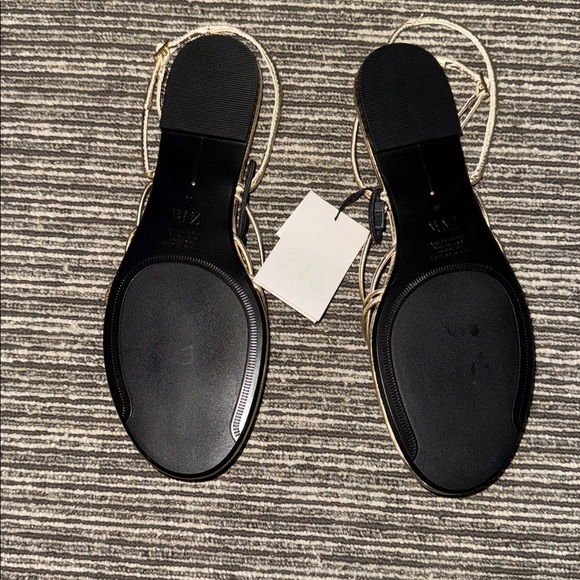 NWT Zara Gold Strappy Sandals Size 39 - Picture 4 of 6